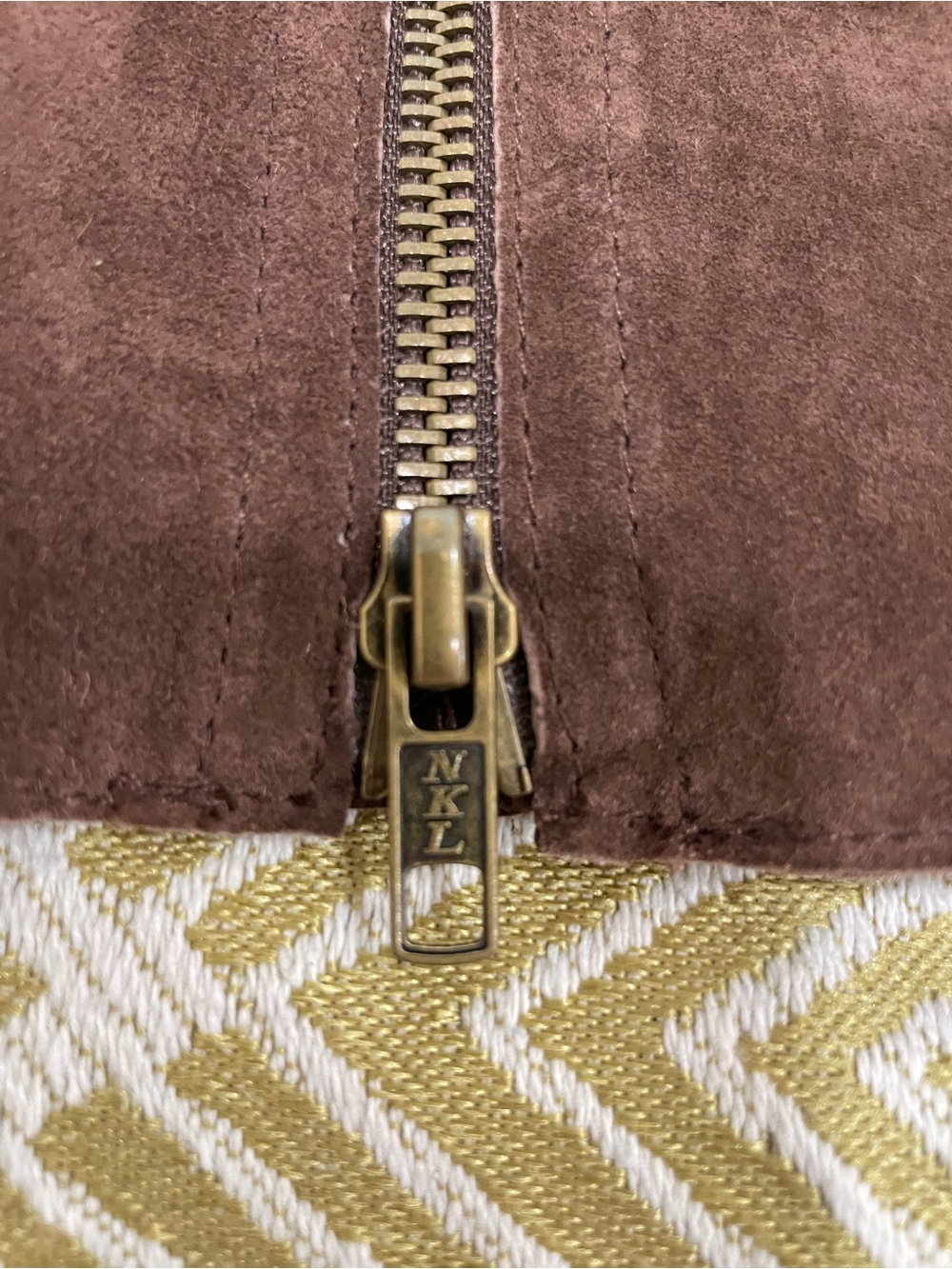 Issac Mizrahi Brown Suede A-Line Skirt with Front Zip - Picture 7 of 7